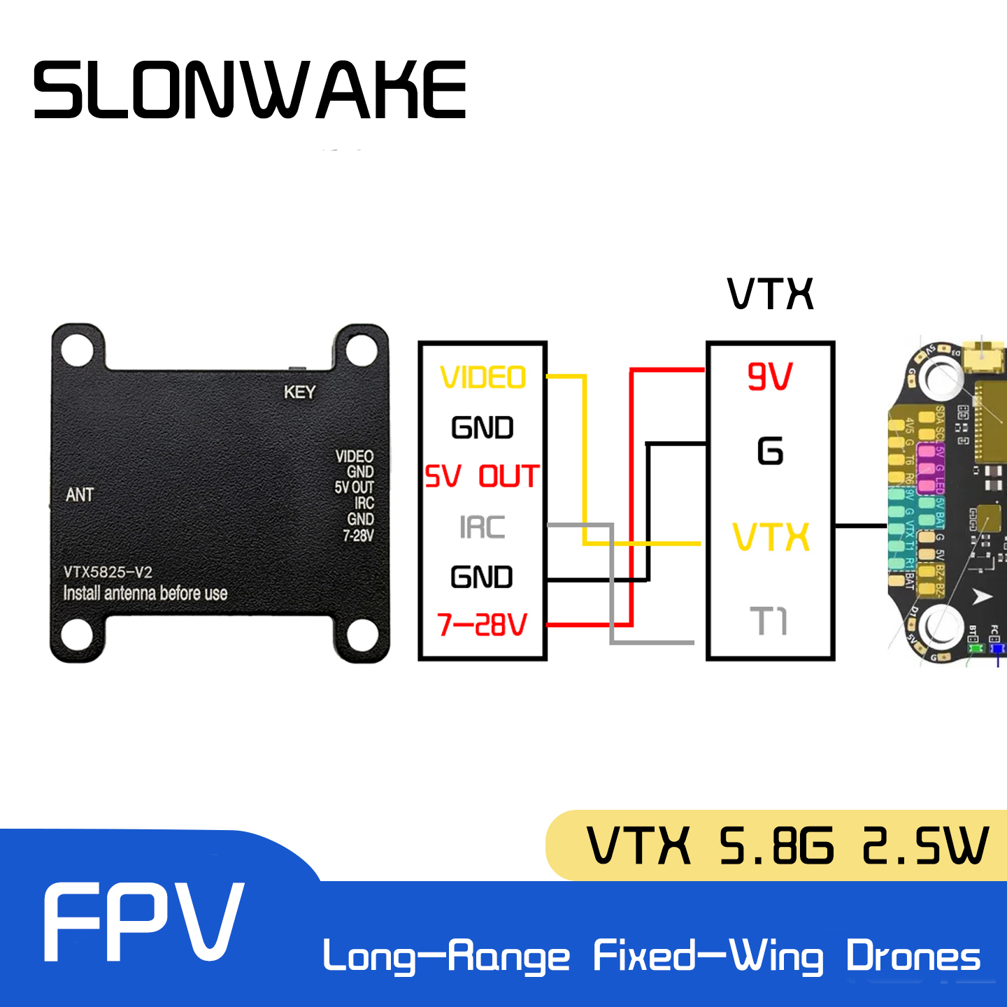 SLONWAKE 5.8G 48CH FPV Transmi - Drone Receiver 리뷰 및 가격