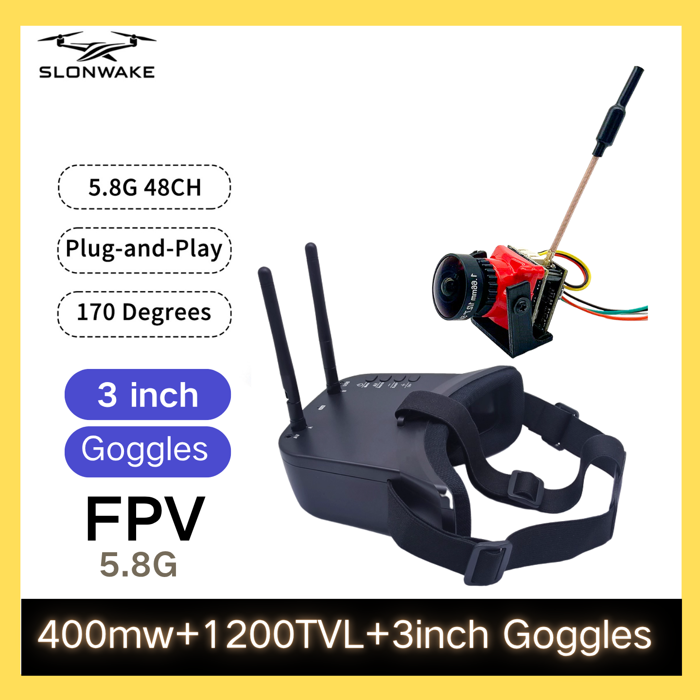 SLONWAKE 5.8G 48CH FPV 400mw V - Drone Receiver 리뷰 및 가격
