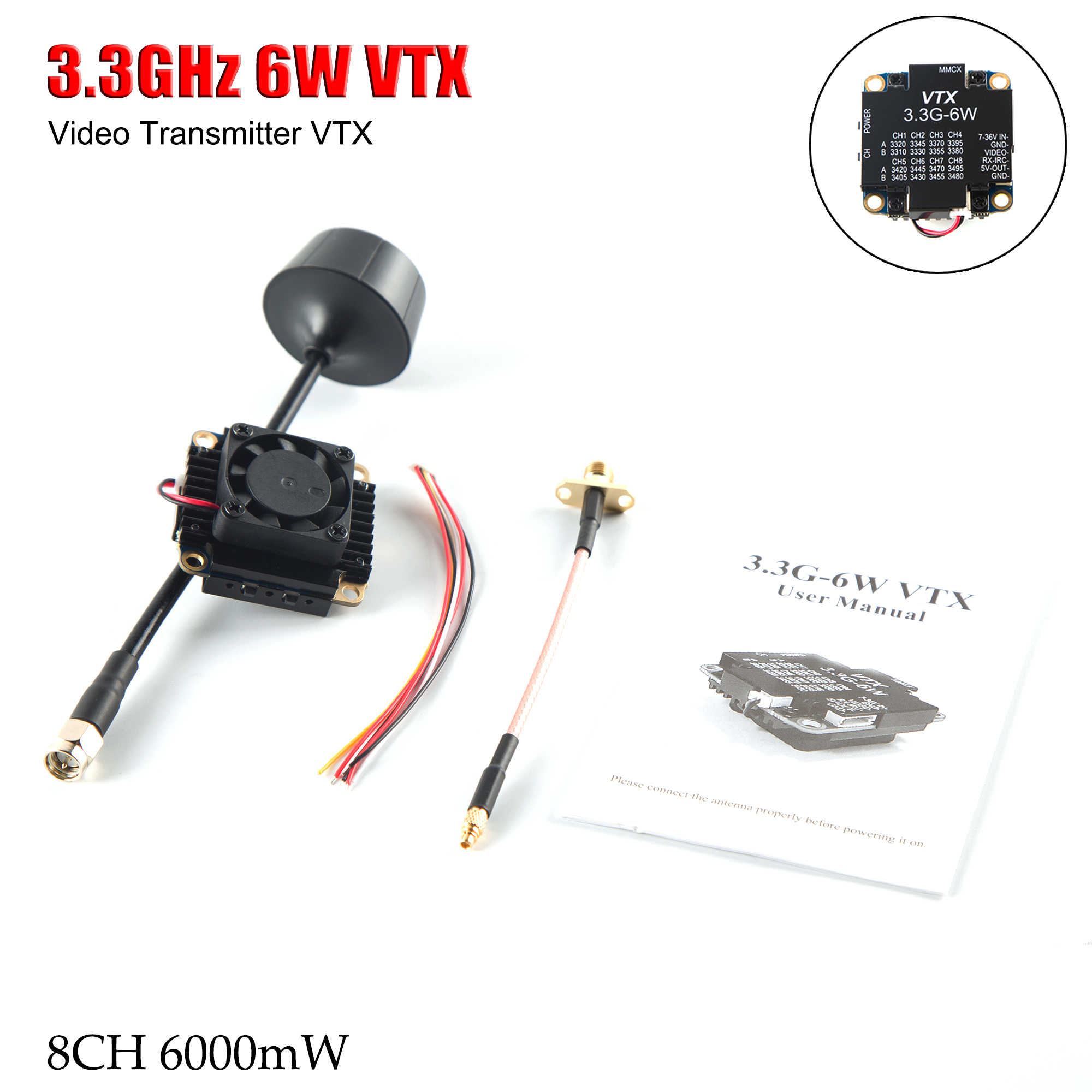 FPV Video Transmitter 3.3G 6W  - Drone Transmitter 리뷰 및 가격