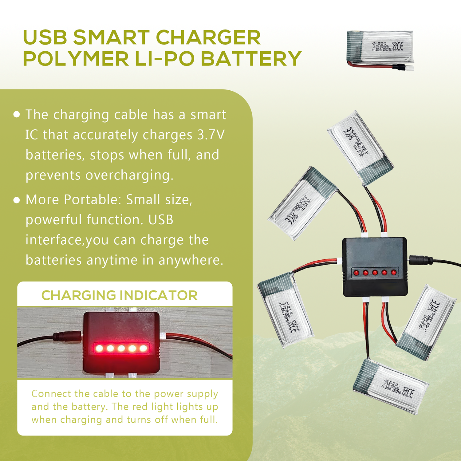 5Pcs 3.7V 500mAh LiPo Batterie - Drone Charger 리뷰 및 가격